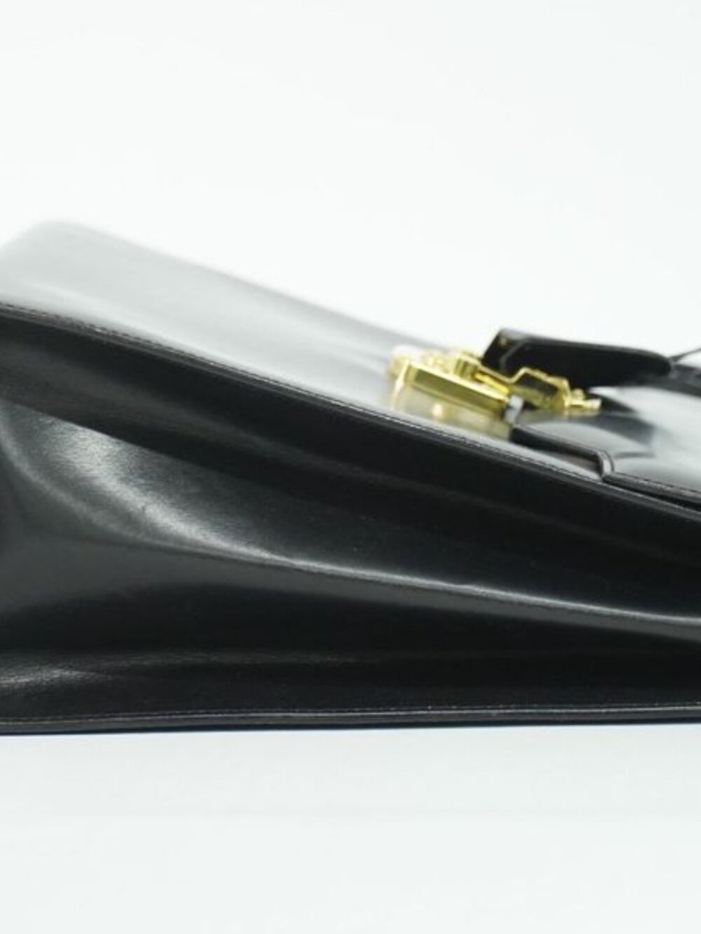 ★SOLD★ Gucci Lock 2-Way Shoulder Bag Leather Black Outside - Picture 4 of 9